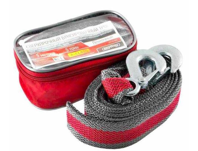 Трос ленточный 5т 5м 2 крюка SKYWAY A-class в сумке S03101002